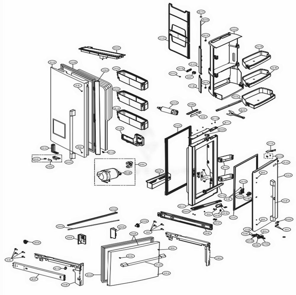 LG Handle Assembly - AED74352801