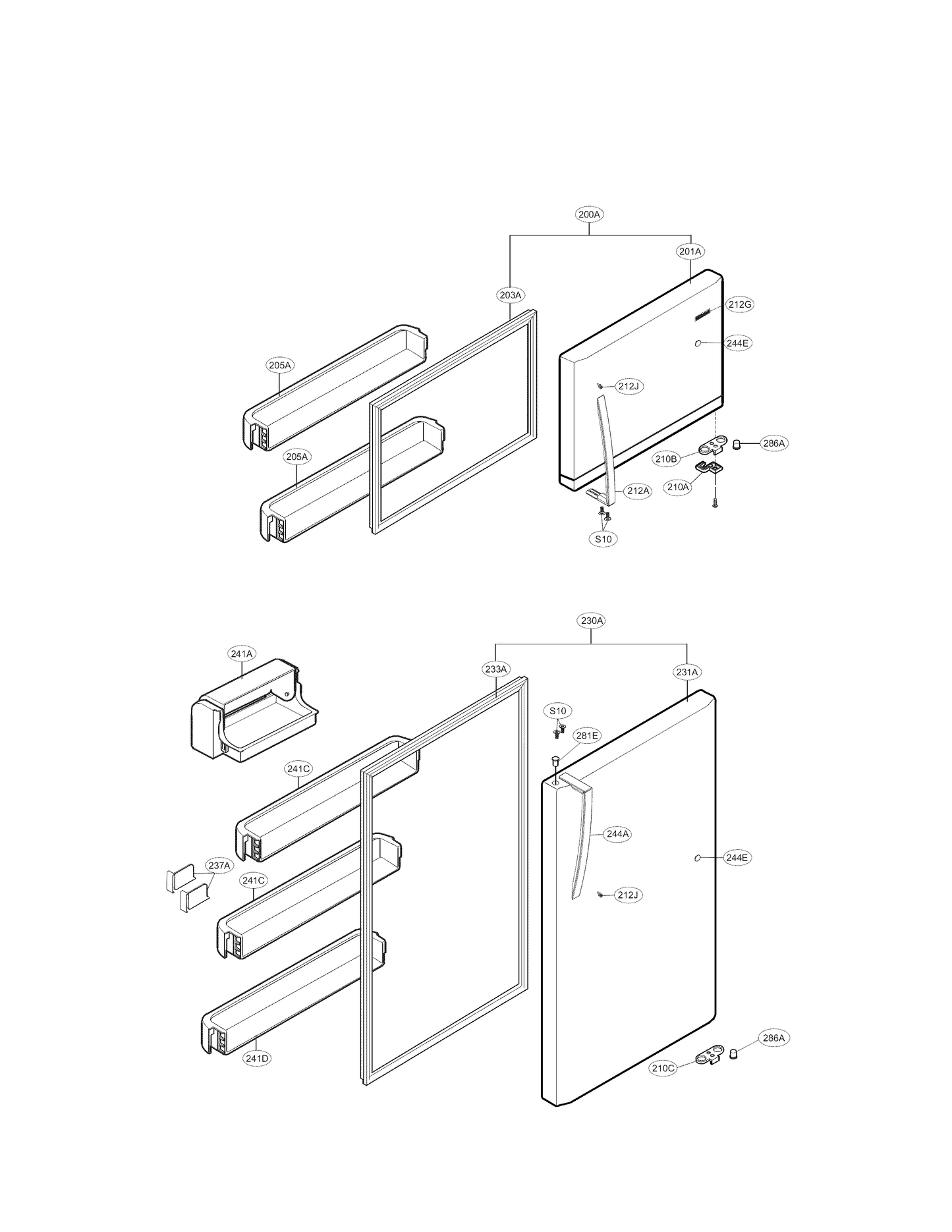 LG Refrigerato Door Foam Assembly - ADD73717503