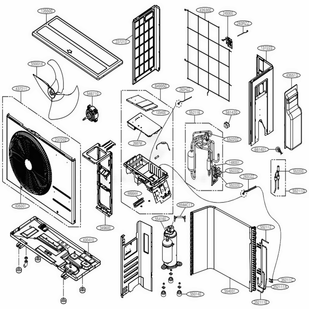 LG Motor Assembly,Dc,Outdoor - EAU60905411