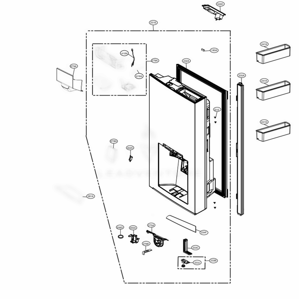 LG Refrigerato Door Foam Assembly - ADD75075829