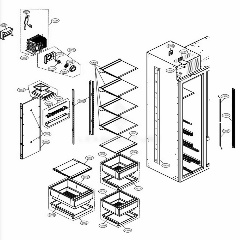 LG Refrigerator Hinge Bracket - MAZ63009701