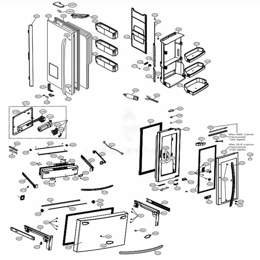 LG Refrigerato Door Foam Assembly - ADD74236526