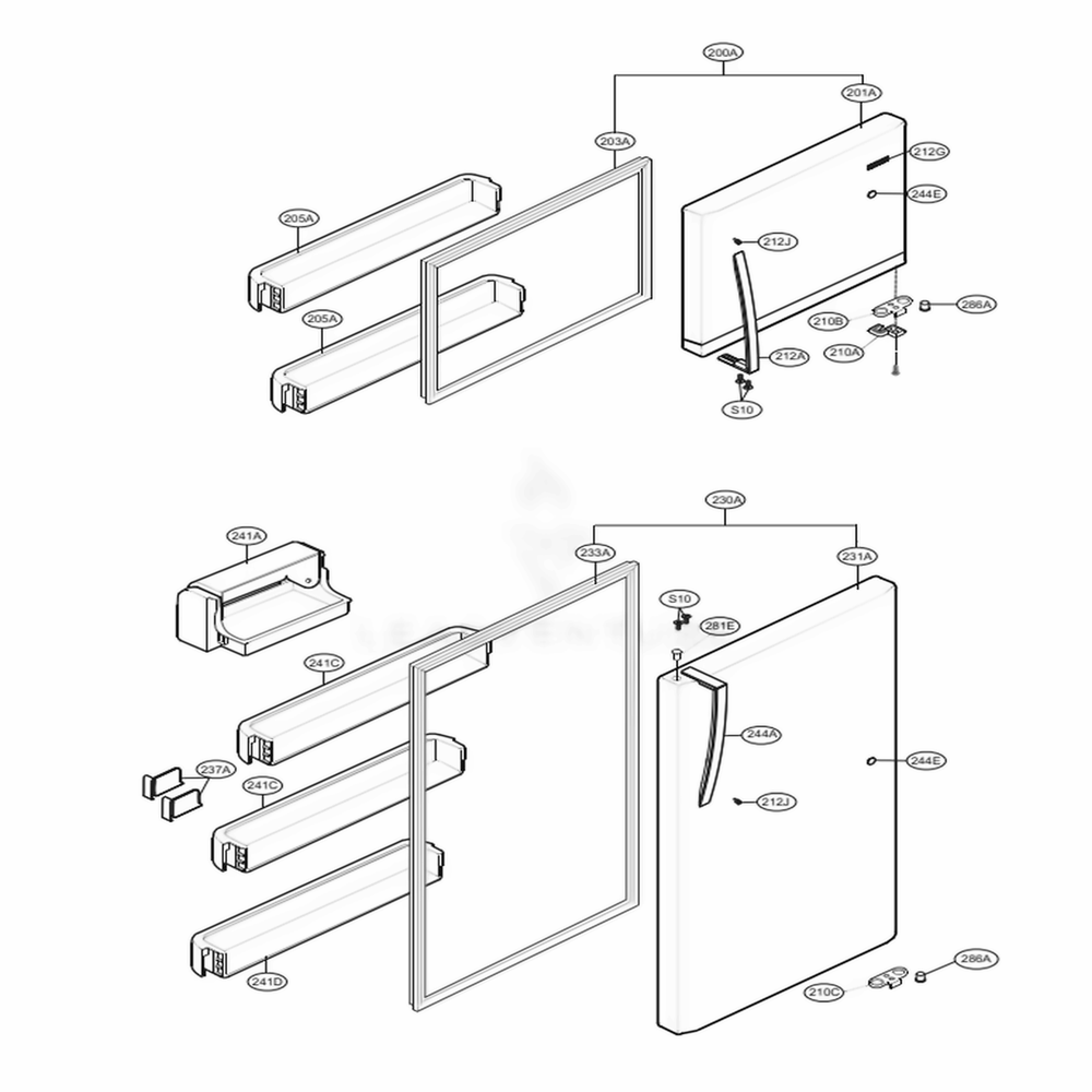 LG Freezer Door Foam Assembly - ADD73697313