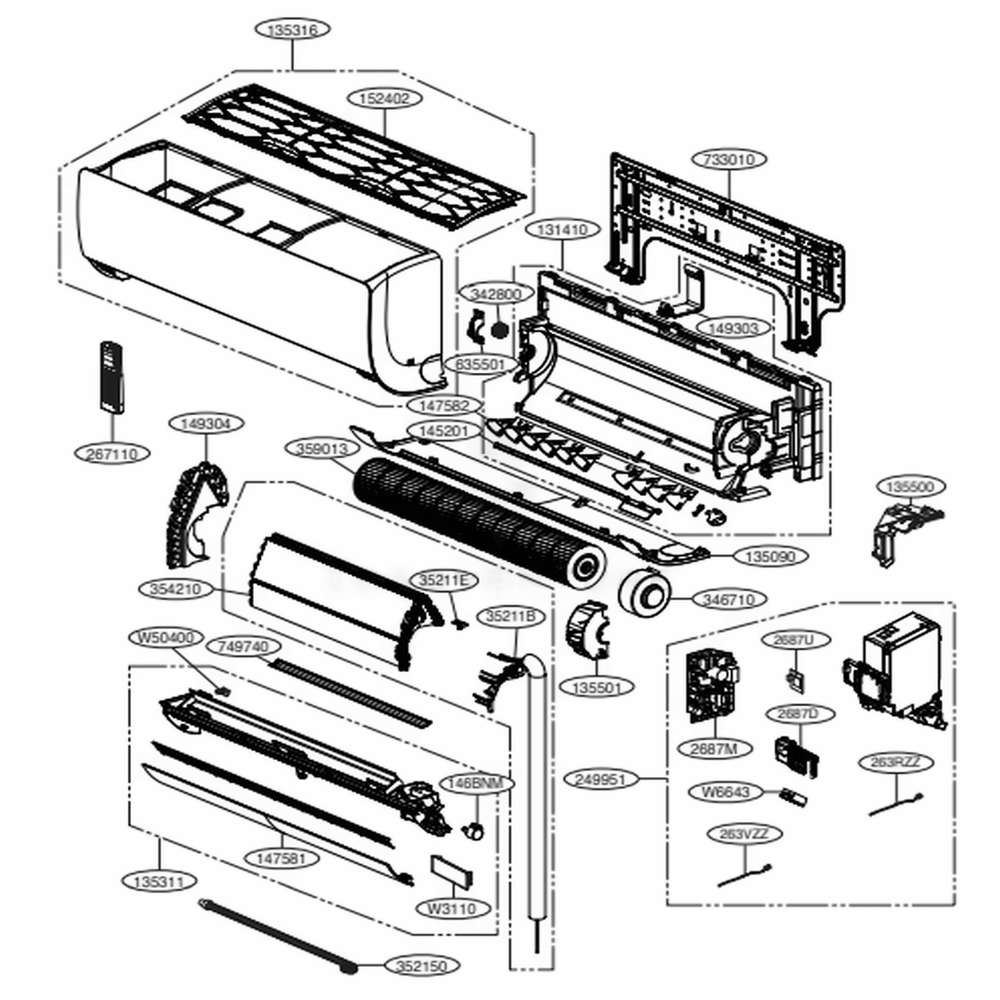 LG Air Conditioner Controlindoor Case Assembly - ABQ75748559