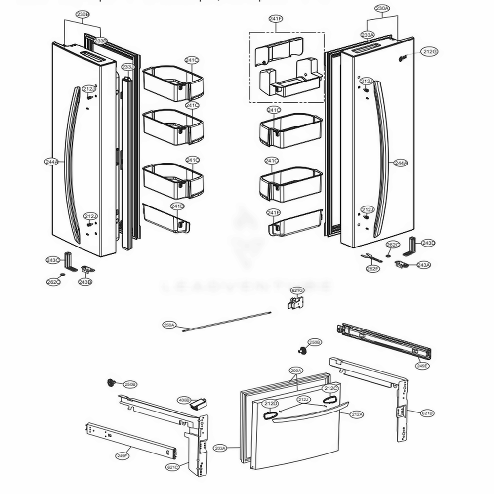 LG Refrigerato Door Foam Assembly - ADD36429858