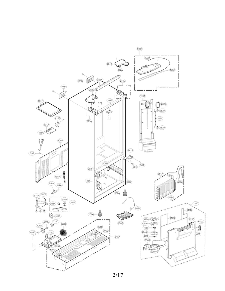 LG Refrigerator Display Case Assembly - ABQ74110424