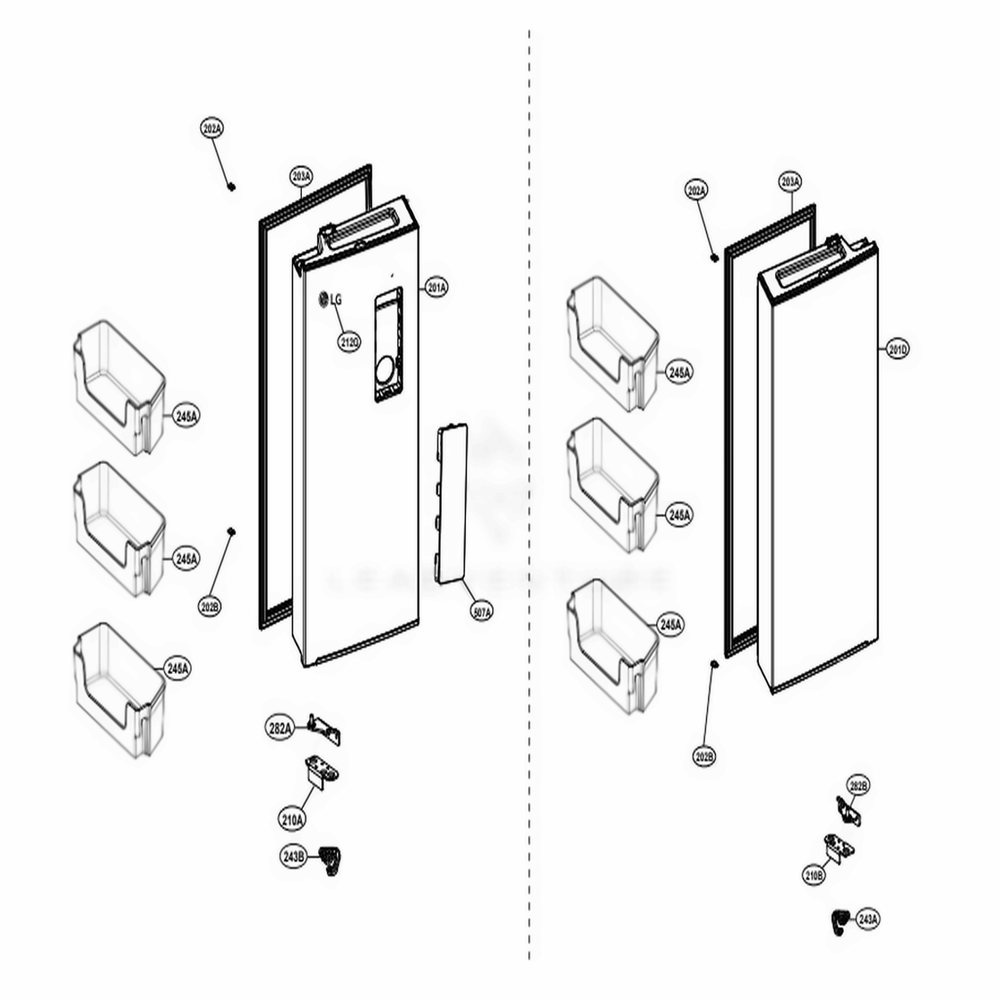 LG Door Foam Assembly,Freezer - ADD75856201
