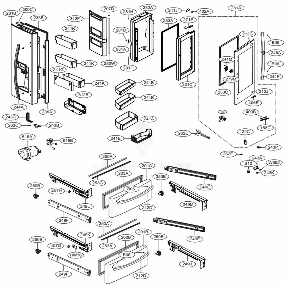 LG Connector,Rail - MCD62287505