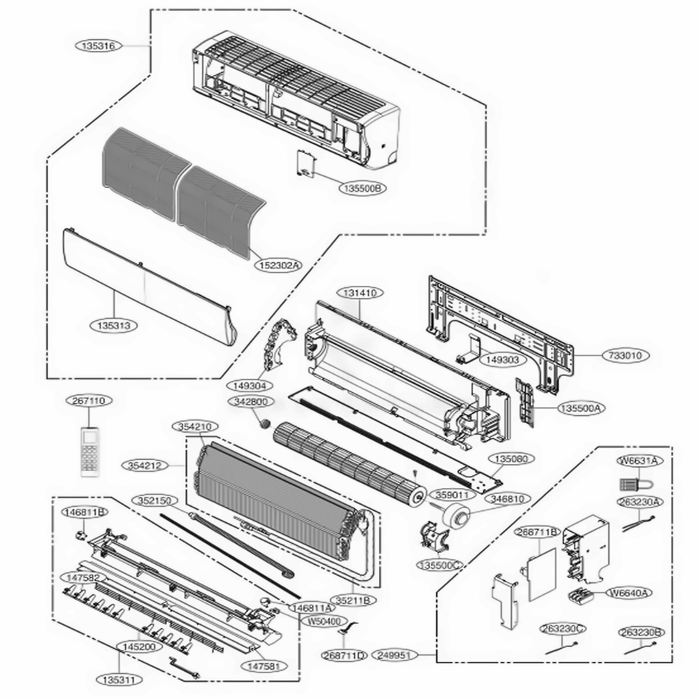 LG Dischargeindo Grille Assembly - AEB73906309