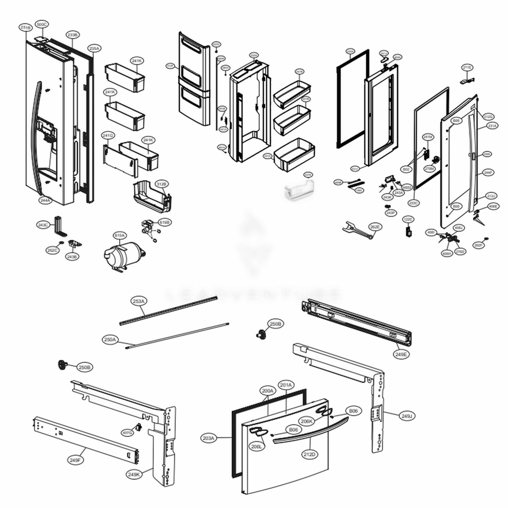 LG Door Foam Assembly,Refrigerato - ADD76197026