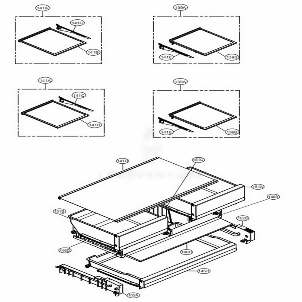 LG Shelf,Refrigerator - MHL64471605