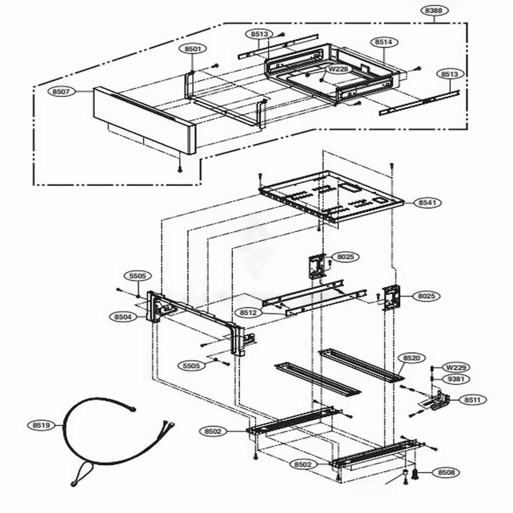 LG Drawer Assembly - ADG73329601