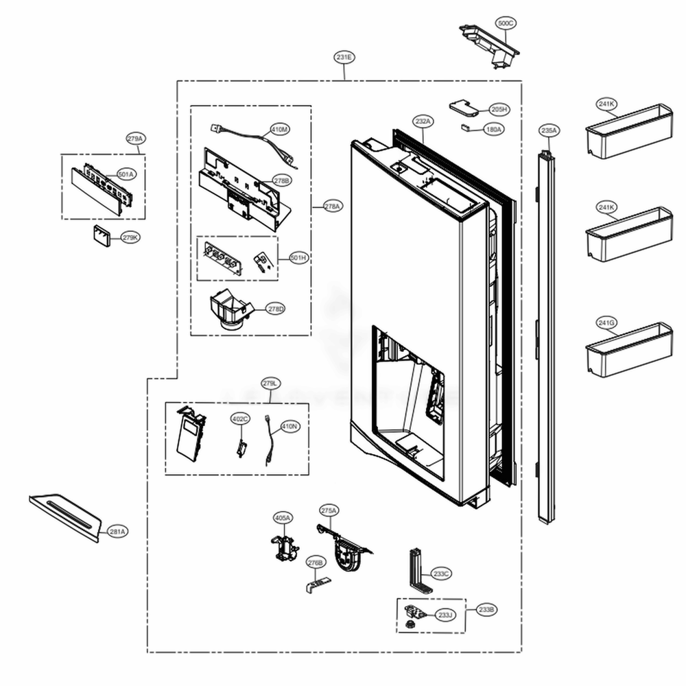 LG Refrigerato Door Foam Assembly - ADD73917777