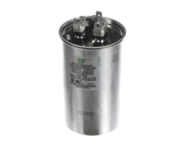 Trane 45+5Mfd 370/440V Rnd Run Cap. - SFCAP45D5440R