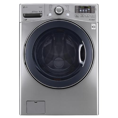 LG WM3570HVA 27 Inch 4.3 cu. ft. Front Load Washer with 12 Wash Cycles, 1,300 RPM, Steam Cycle, LG Twin Wash Compatibility, TurboWash, Allergiene Cycle, BrightWhites, SenseClean, LoDecibel Quiet Operation, NeveRust Stainless Steel Drum and ENERGY STAR