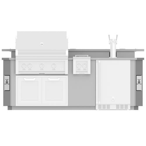Hestan GESDB08 Grill, Outdoor Living Suite, Ss Countertop, Dispenser Beer,