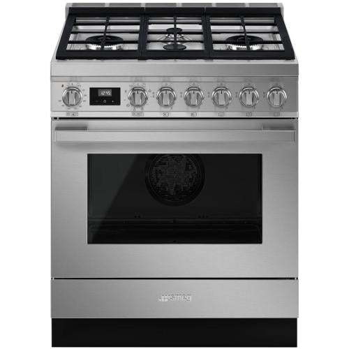 Smeg CPF30UGMX Dual Fuel Range 30-Inch