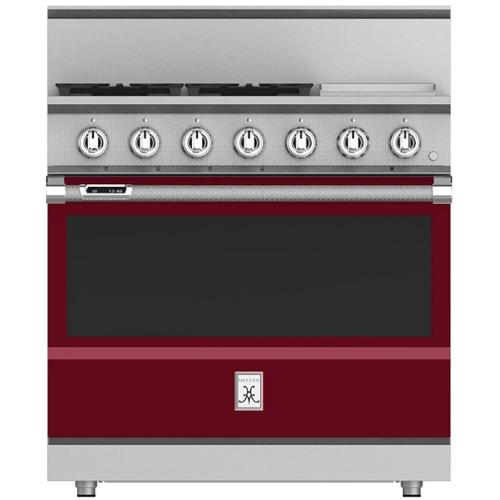 Hestan KRD364GDNGBG Range, 4 Burner With Griddle, Dual Fuel, 36-Inch - Ng - Burg