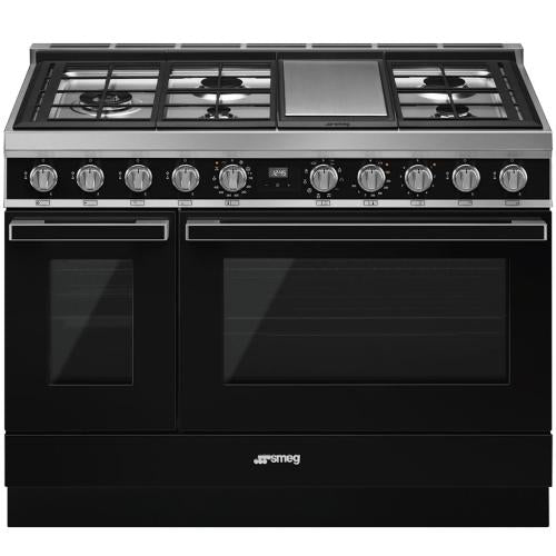 Smeg CPF48UGMBL Dual Fuel Double Oven Ranges 48-Inch