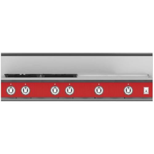 Hestan KRT484GDNGRD Rangetop, 4 Burner With Griddle, 48-Inch - Ng - Red