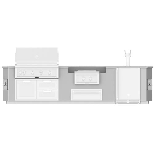 Hestan GESDP12 Grill, Outdoor Living Suite, Ss Countertop, Dispenser Beer,