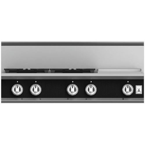 Hestan KRT364GDLPBK Rangetop, 4 Burner With Griddle, 36-Inch - Lp - Black