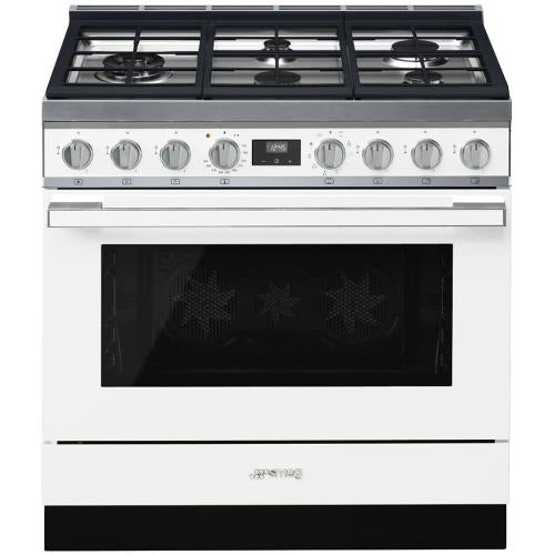 Smeg CPF36UGMWH Dual Fuel Range 36-Inch