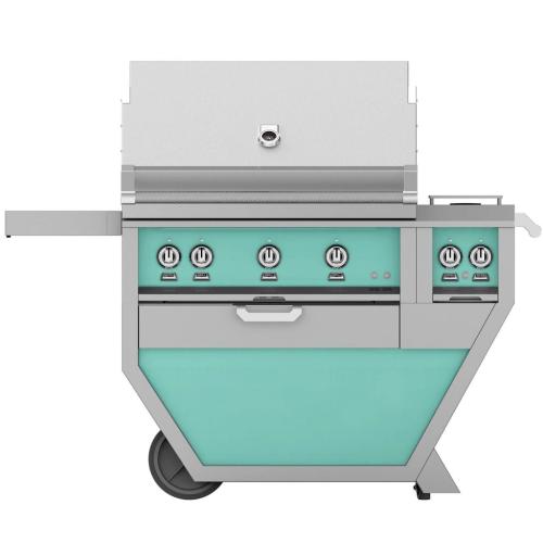 Hestan GABR36CX2LPTQ Grill, (3) Trellis, Rotisserie, Deluxe Cart W/ Side Burner,