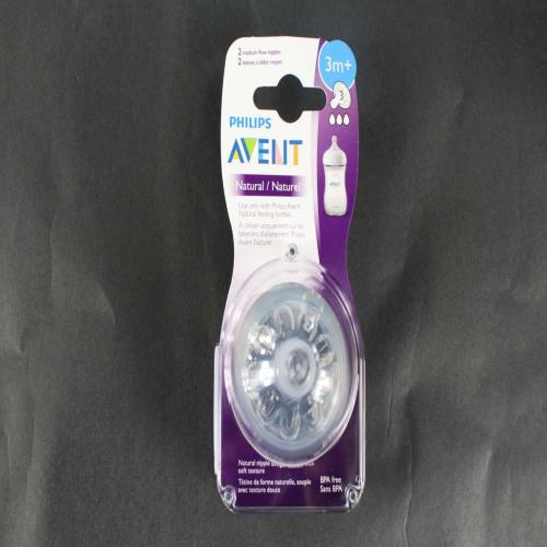Avent Natural Baby Bottle Nipple, Me - SCF653/23