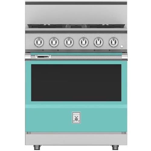 Hestan KRD304LPTQ Range, 4 Burner, Dual Fuel, 30-Inch -Lp-Turquoise