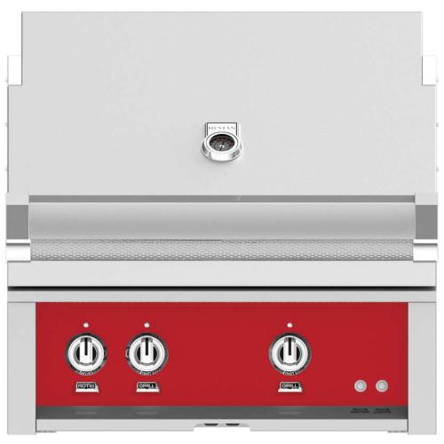 Hestan GSBR30NGRD Grill, Built-In, (2) Sear, Rotisserie, 30-Inch - Ng - Red