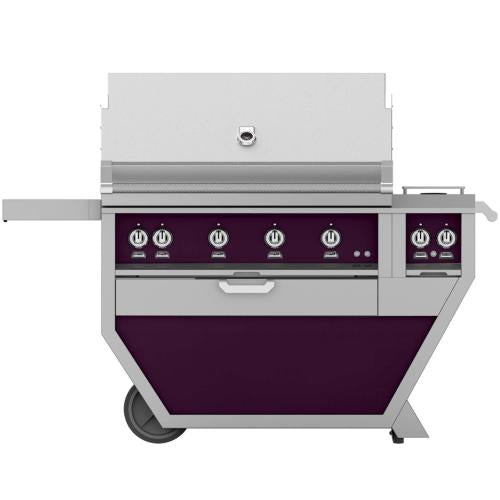 Hestan GMBR42CX2NGPP Grill, (3) Trellis, (1) Sear, Rotisserie, Deluxe Cart W/ Sid