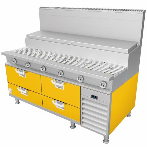 Hestan HRBS84YW Refrigerated Base, 84-Inch , Self-Contained, Assembly, Yello