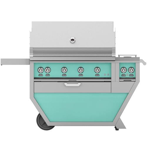Hestan GABR30CX2NGTQ Grill, (2) Trellis, Rotisserie, Deluxe Cart W/ Side Burner,