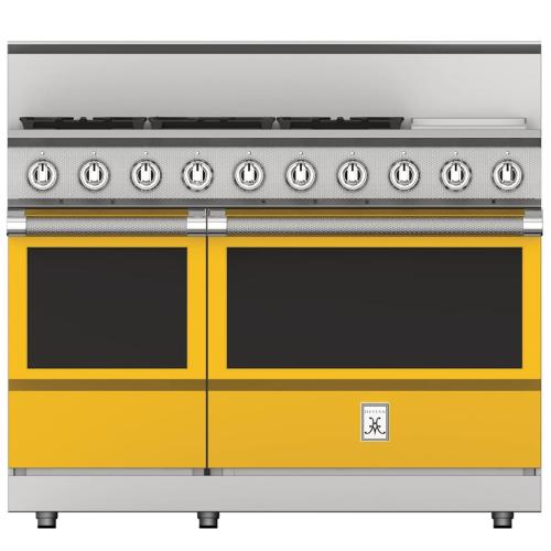 Hestan KRG485GDNGYW Range, 5 Burner With Griddle, All Gas, 48-Inch - Ng - Yellow