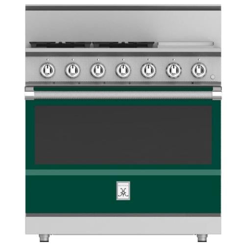 Hestan KRG364GDLPGR Range, 4 Burner With Griddle, All Gas, 36-Inch - Lp - Green