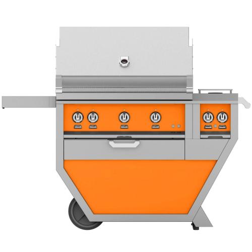 Hestan GABR36CX2LPOR Grill, (3) Trellis, Rotisserie, Deluxe Cart W/ Side Burner,
