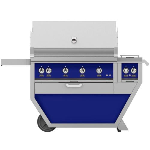 Hestan GABR30CX2LPBU Grill, (2) Trellis, Rotisserie, Deluxe Cart W/ Side Burner,