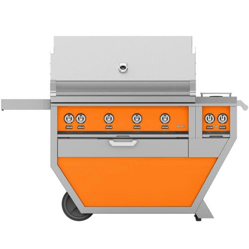 Hestan GABR42CX2LPOR Grill, (4) Trellis, Rotisserie, Deluxe Cart W/ Side Burner,