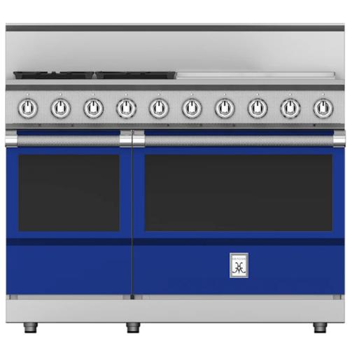 Hestan KRG485GDLPBU Range, 5 Burner With Griddle, All Gas, 48-Inch - Lp - Blue