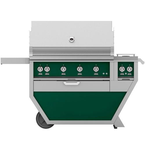 Hestan GSBR42CX2LPGR Grill, (4) Sear, Rotisserie, Deluxe Cart W/ Side Burner, 42-