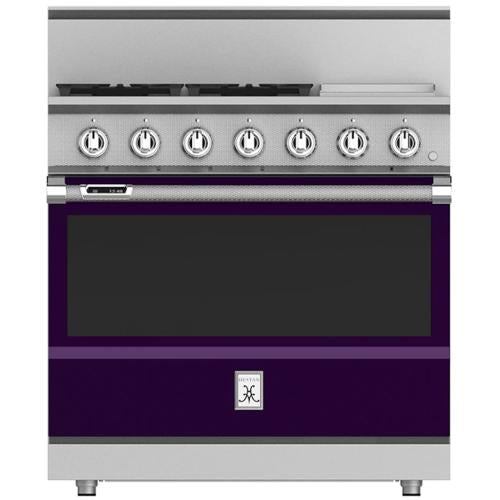 Hestan KRD364GDNGPP Range, 4 Burner With Griddle, Dual Fuel, 36-Inch - Ng - Purp