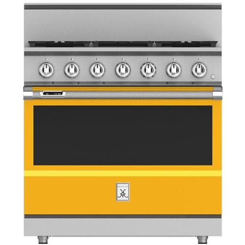Hestan KRDS365LPYW Range, Smart, 5 Burner, Dual Fuel, 36-Inch - Lp - Yellow