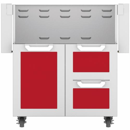 Hestan GCR36RD Double Drawer And Door Cart, 36-Inch - Red