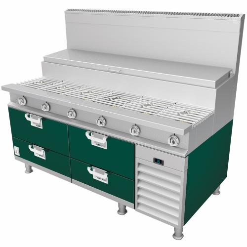 Hestan HRBS84GR Refrigerated Base, 84-Inch , Self-Contained, Assembly, Green