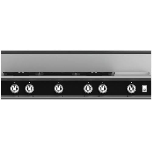 Hestan KRT485GDLPBK Rangetop, 5 Burner With Griddle, 48-Inch - Lp - Black