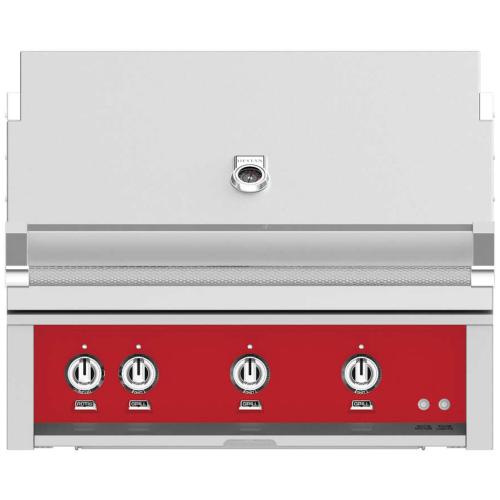 Hestan GABR36LPRD Grill, Built-In, (3) Trellis, Rotisserie, 36-Inch - Lp - Red
