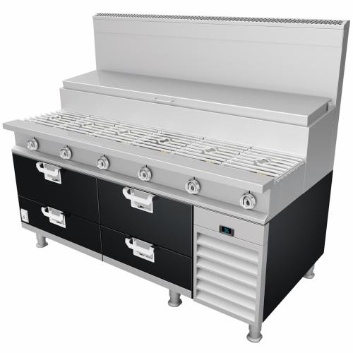 Hestan HRBS108BK Refrigerated Base, 108-Inch , Self-Contained, Assembly, Blac