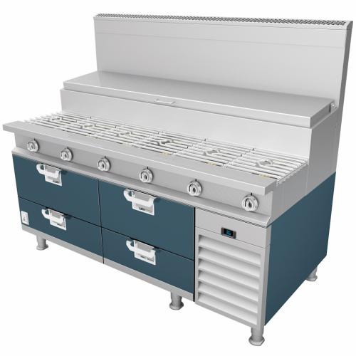 Hestan HRBS108GG Refrigerated Base, 108-Inch , Self-Contained, Assembly, Dark