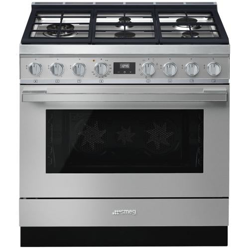Smeg CPF36UGMX Dual Fuel Range 36-Inch